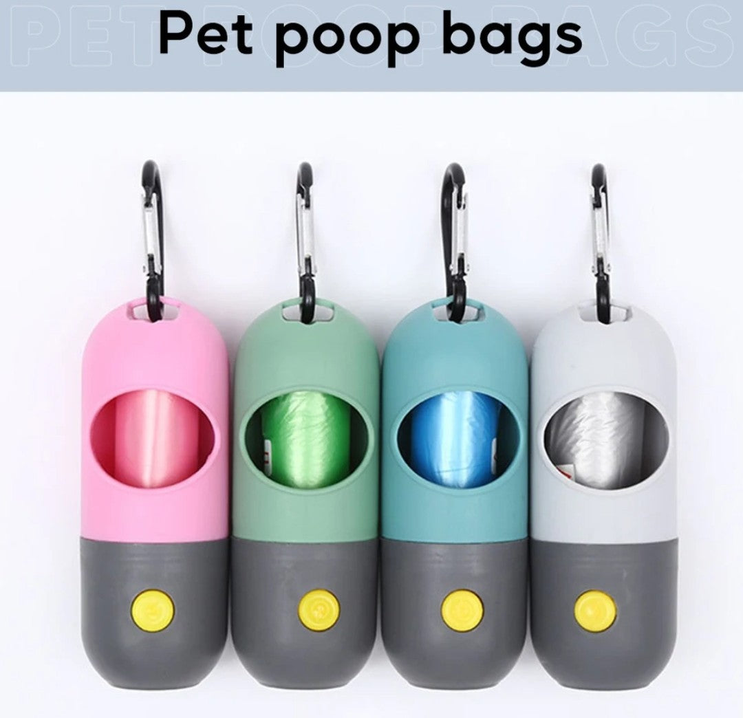 Degradable Echo Friendly Dog LED light/Poop Dispenser and  Bags